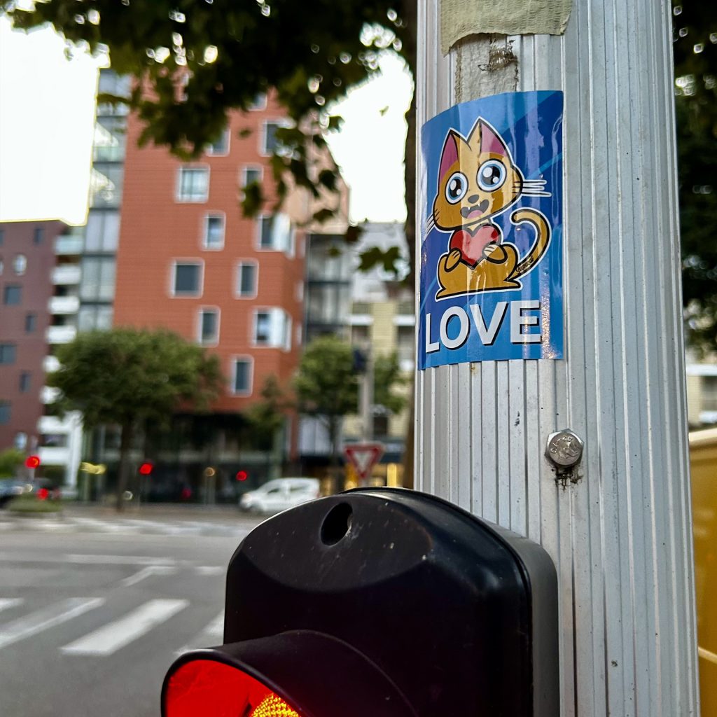 Sticker Supacat Always Love - Supacat Street Art Strasbourg