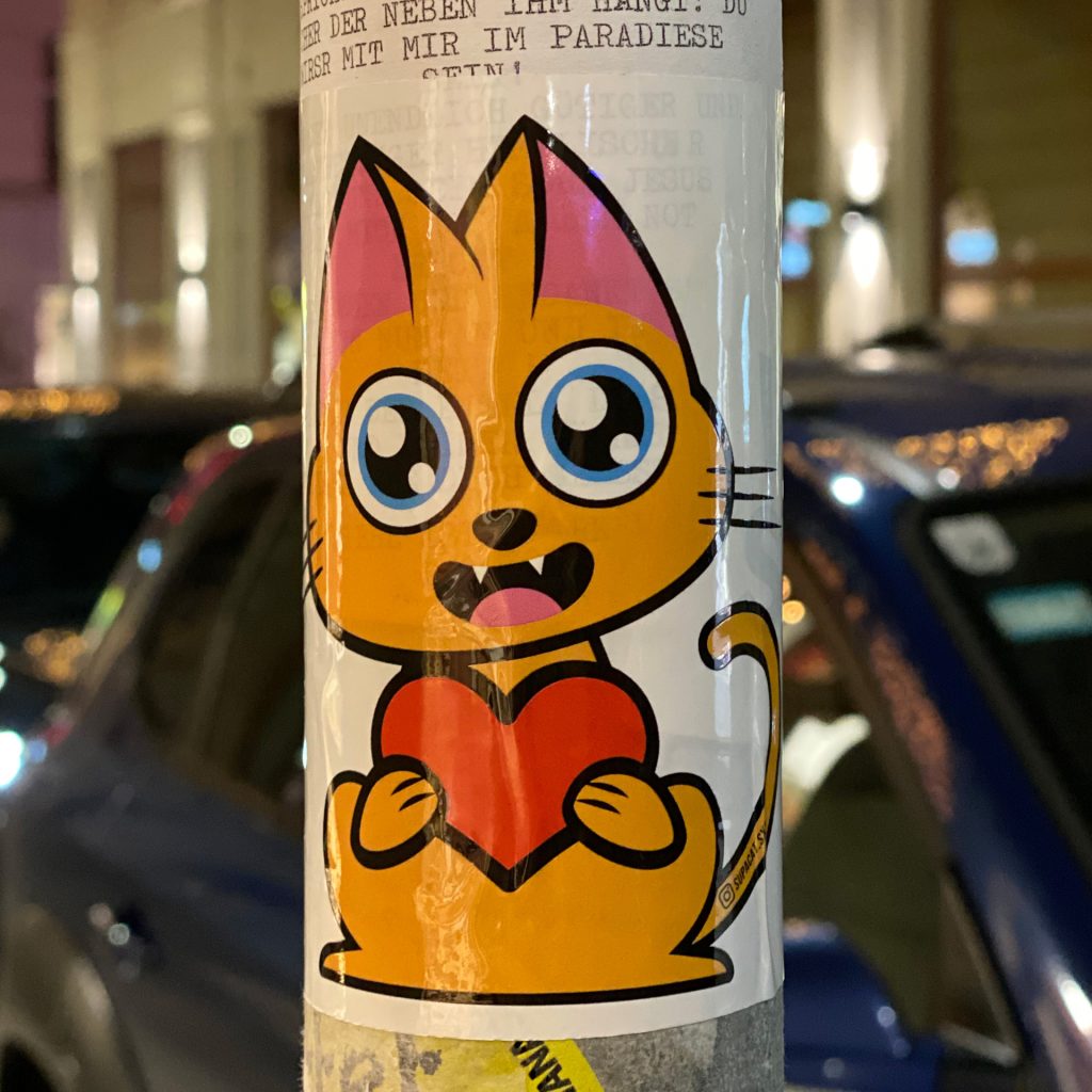 Sticker Supacat Always Love à Vienne - Supacat Street Art Strasbourg