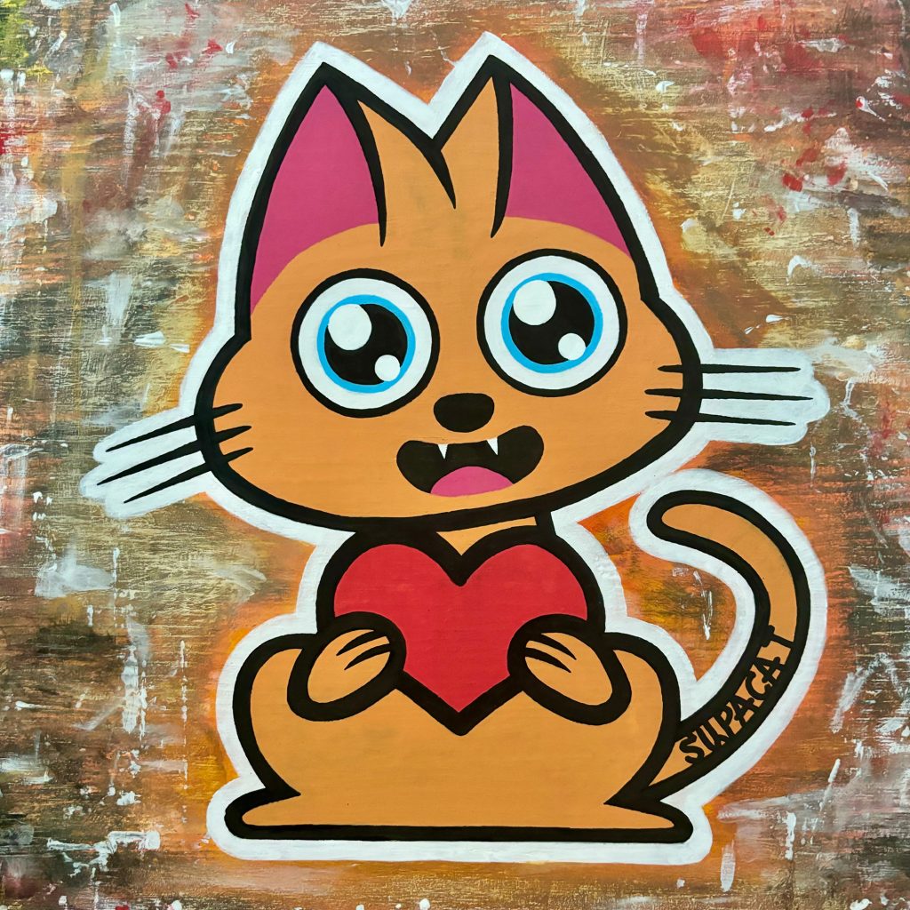 Tableau Supacat Always Love 2024 - Supacat Street Art Strasbourg